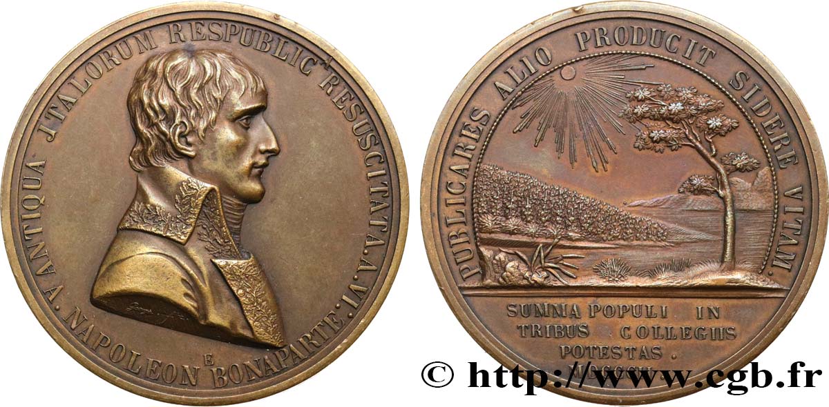 CONSULADO Médaille, Constitution de la République italienne à Lyon (refrappe) MBC+