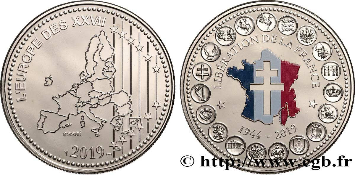 V REPUBLIC Médaille commémorative, Essai, Libération de la France AU