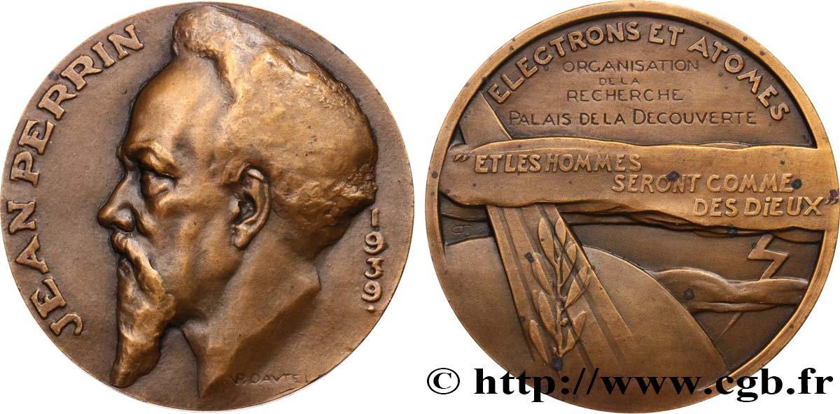 SCIENCES & SCIENTIFIQUES Médaille, Jean Perrin AU