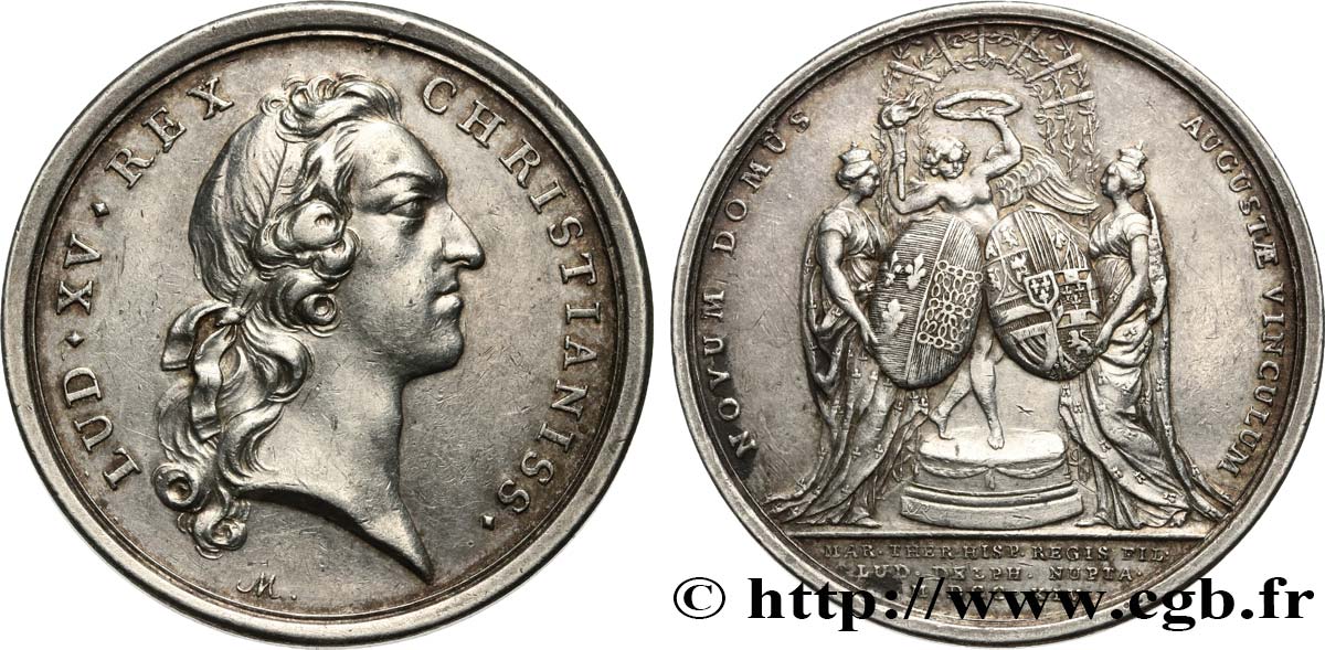 LOUIS XV DIT LE BIEN AIMÉ Médaille, Mariage de Marie-Thérèse TTB
