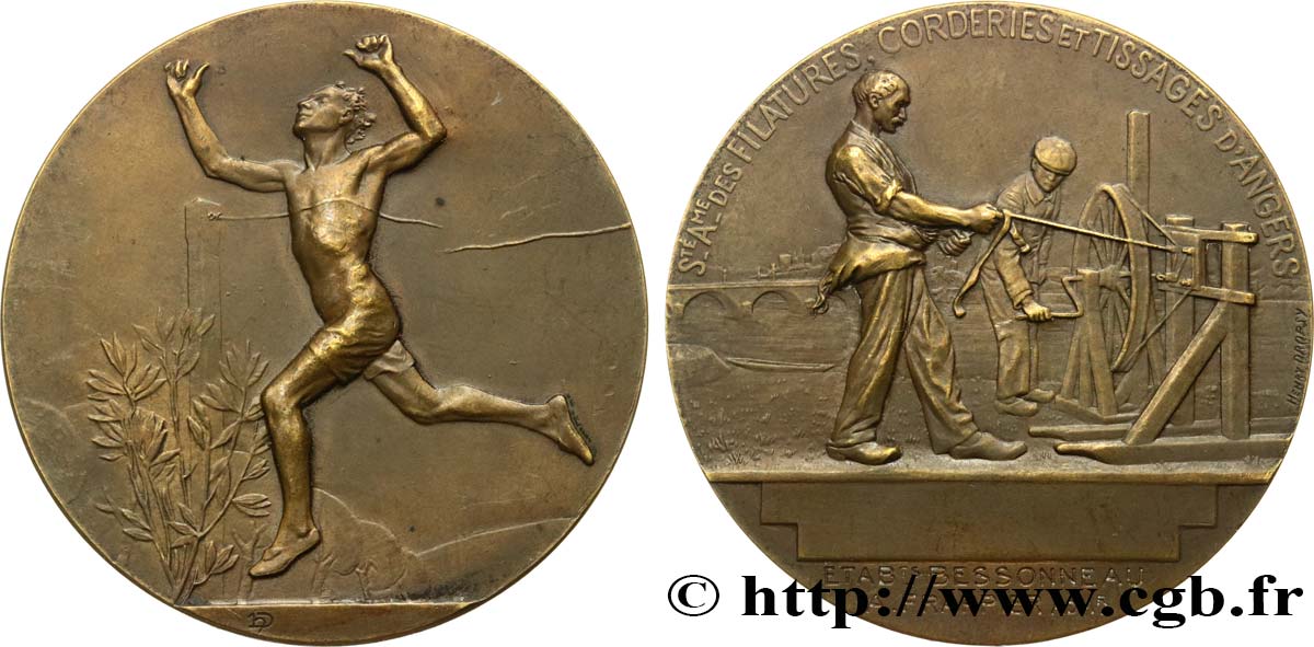 SOCIÉTÉS COMMERCIALES Médaille, Société des Filatures, Corderies et Tissages d’Angers SS
