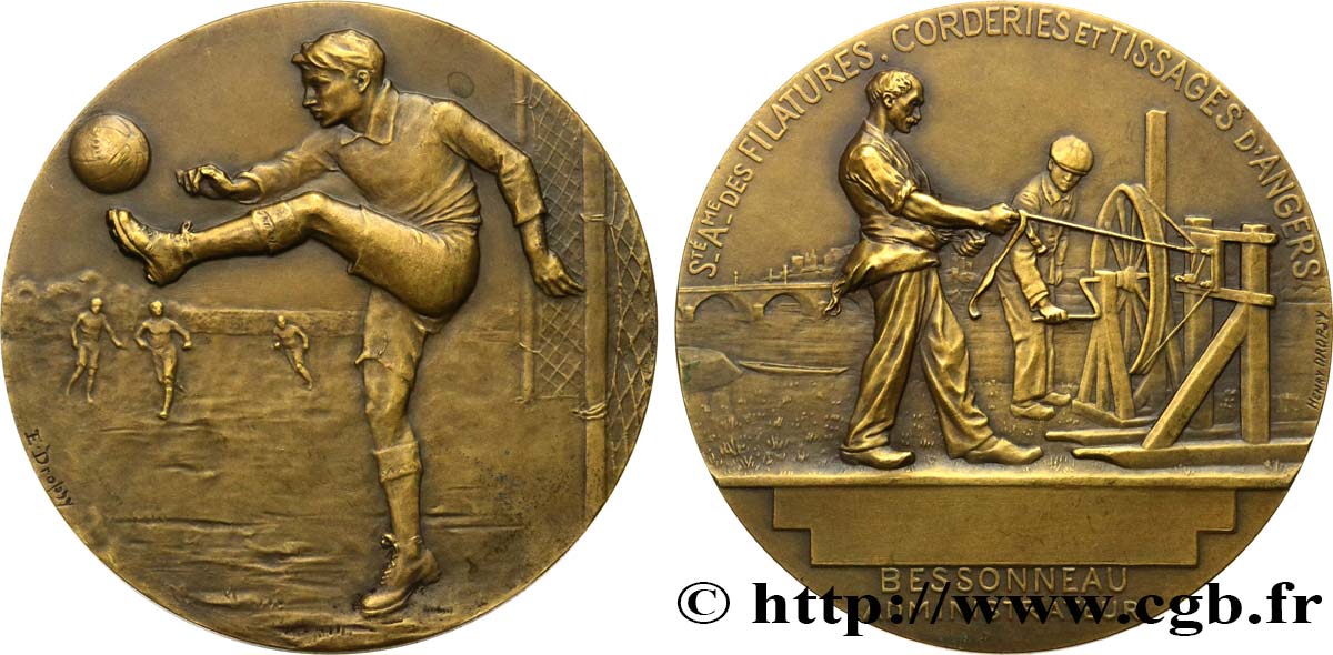 SOCIÉTÉS COMMERCIALES Médaille, Société des Filatures, Corderies et Tissages d’Angers fVZ