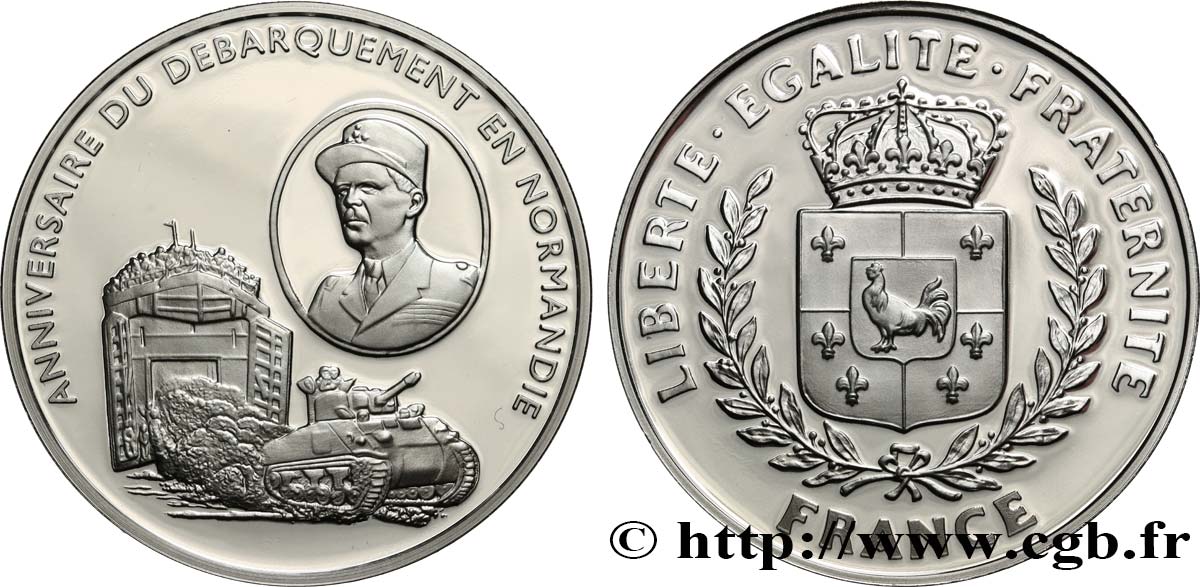QUINTA REPUBLICA FRANCESA Médaille, Anniversaire du débarquement de Normandie FDC
