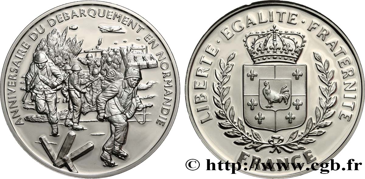 QUINTA REPUBBLICA FRANCESE Médaille, Anniversaire du débarquement de Normandie FDC