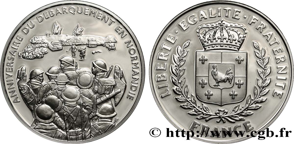 QUINTA REPUBLICA FRANCESA Médaille, Anniversaire du débarquement de Normandie FDC