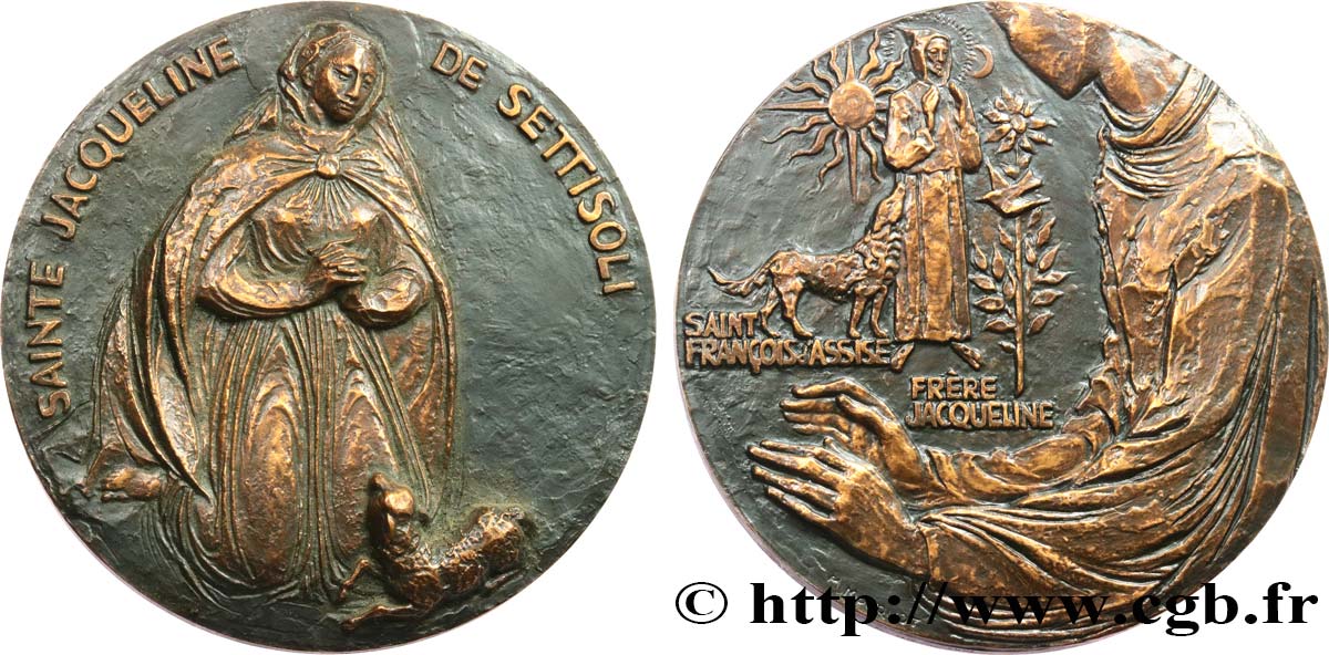 RELIGIOUS MEDALS Médaille, Sainte Jacqueline de Septisoles AU
