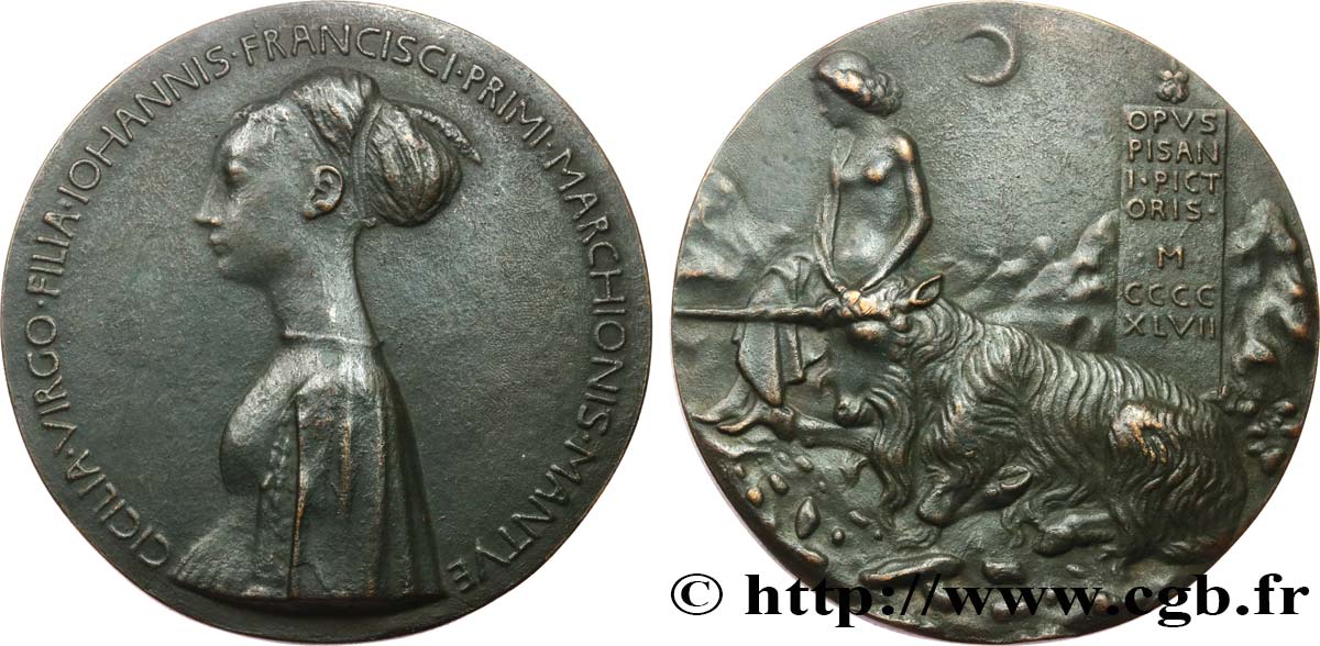 ITALY Médaille, Cecilia Gonzaga par Pisanello AU