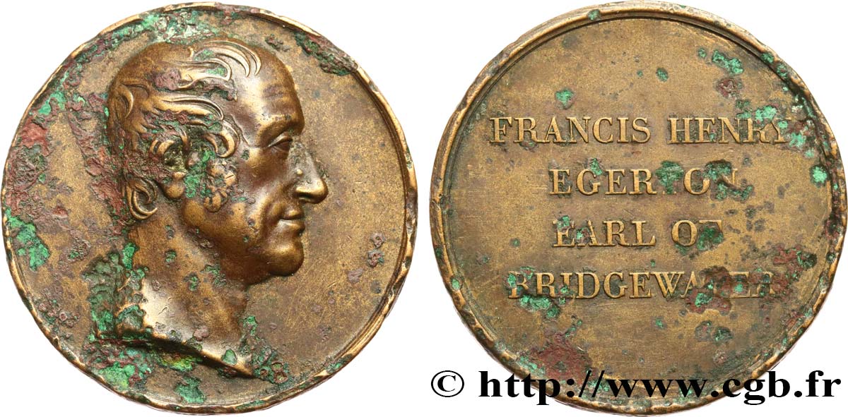 POLITIQUE ET POLITICIENS Médaille, Francis Henry Egerton VF