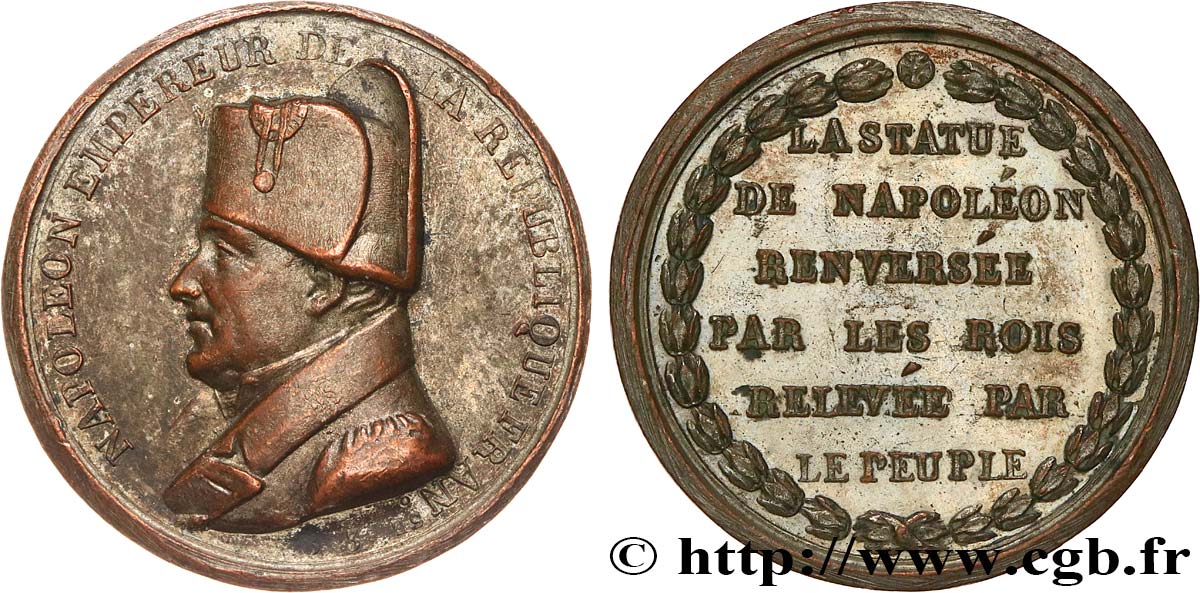 LOUIS-PHILIPPE Ier Médaille, Statue de Napoléon Ier relevée TTB/TTB+