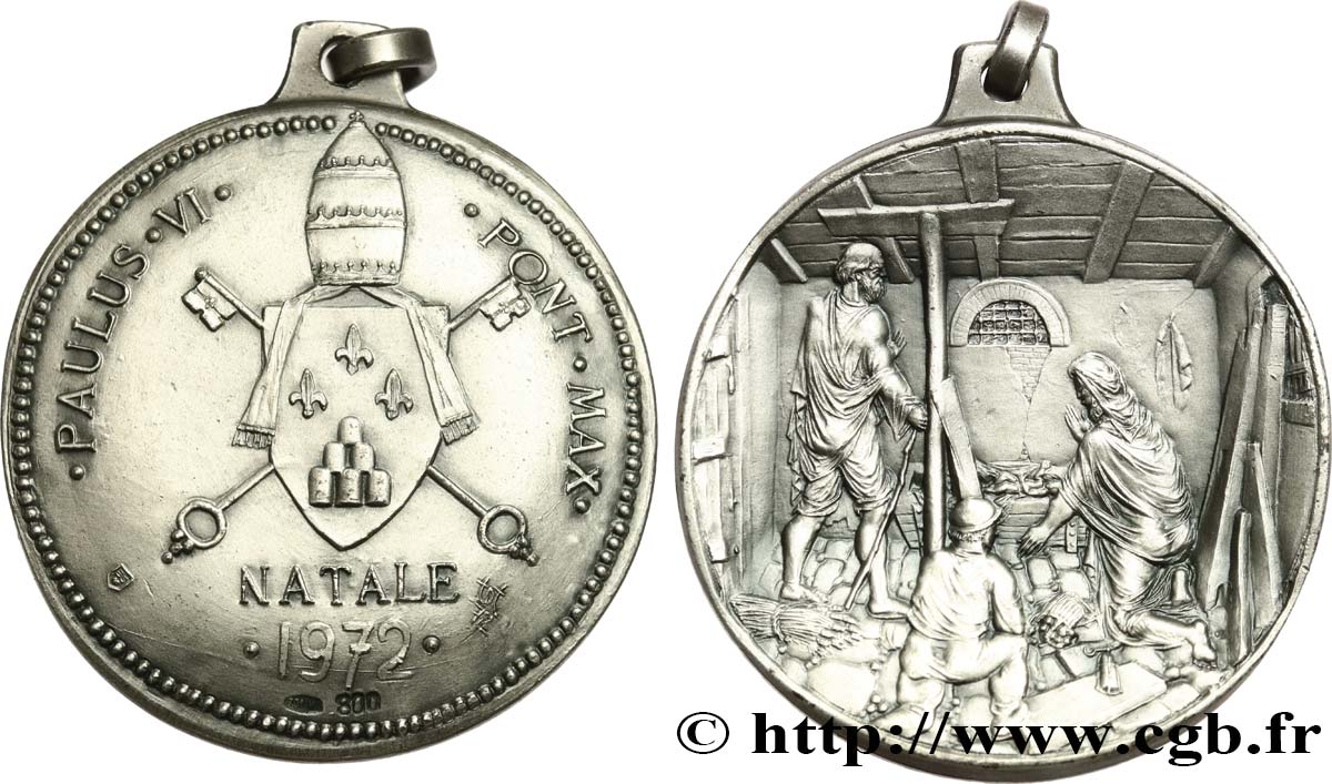 VATICAN AND PAPAL STATES Médaille, Paul VI, Naissance du Christ AU