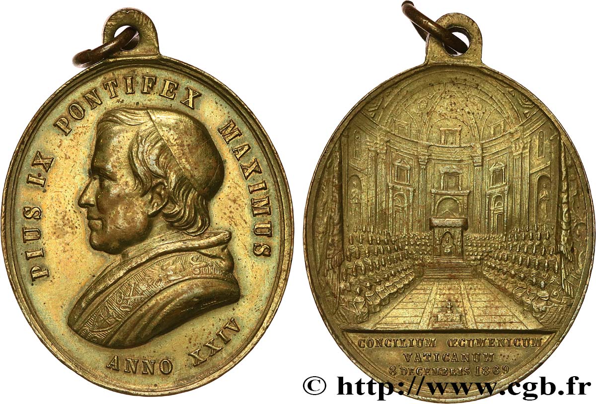 ITALIE - ÉTATS DU PAPE - PIE IX (Jean-Marie Mastai Ferretti) Médaille, Concile oecuménique TTB