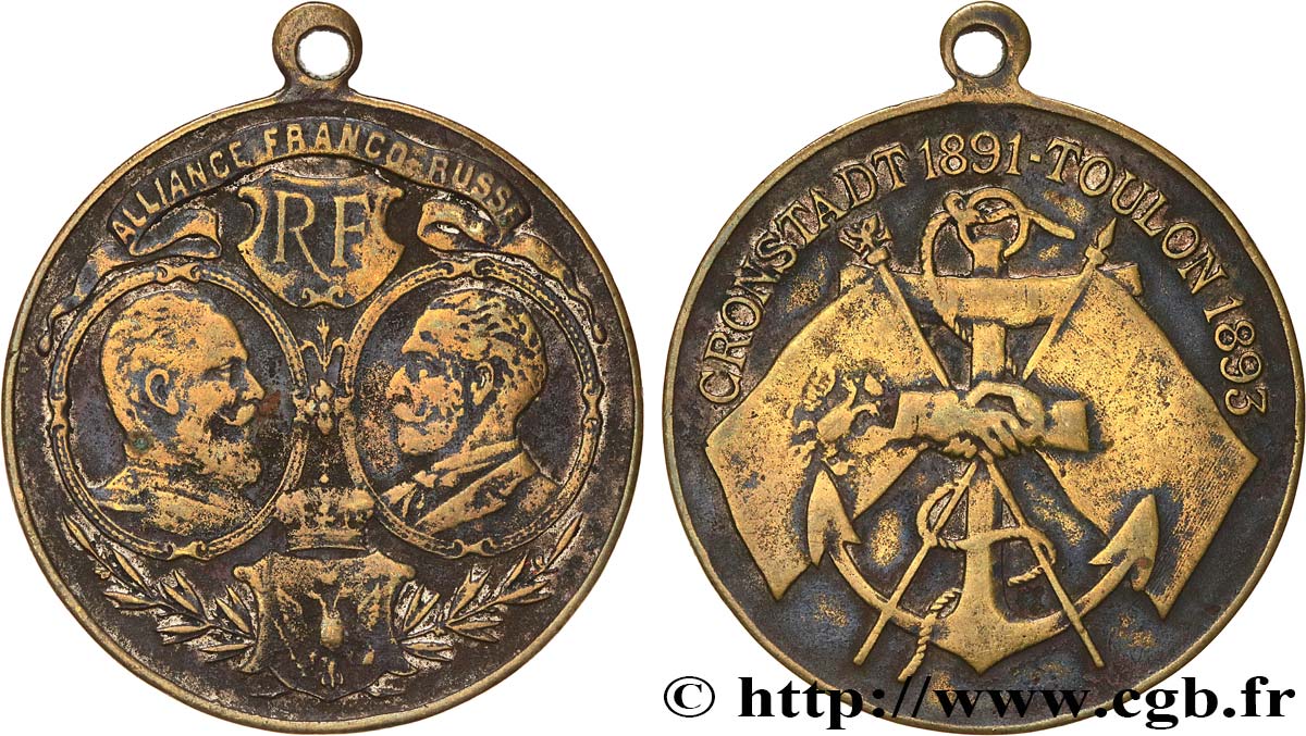 III REPUBLIC Médaille, Alliance franco-russe VF