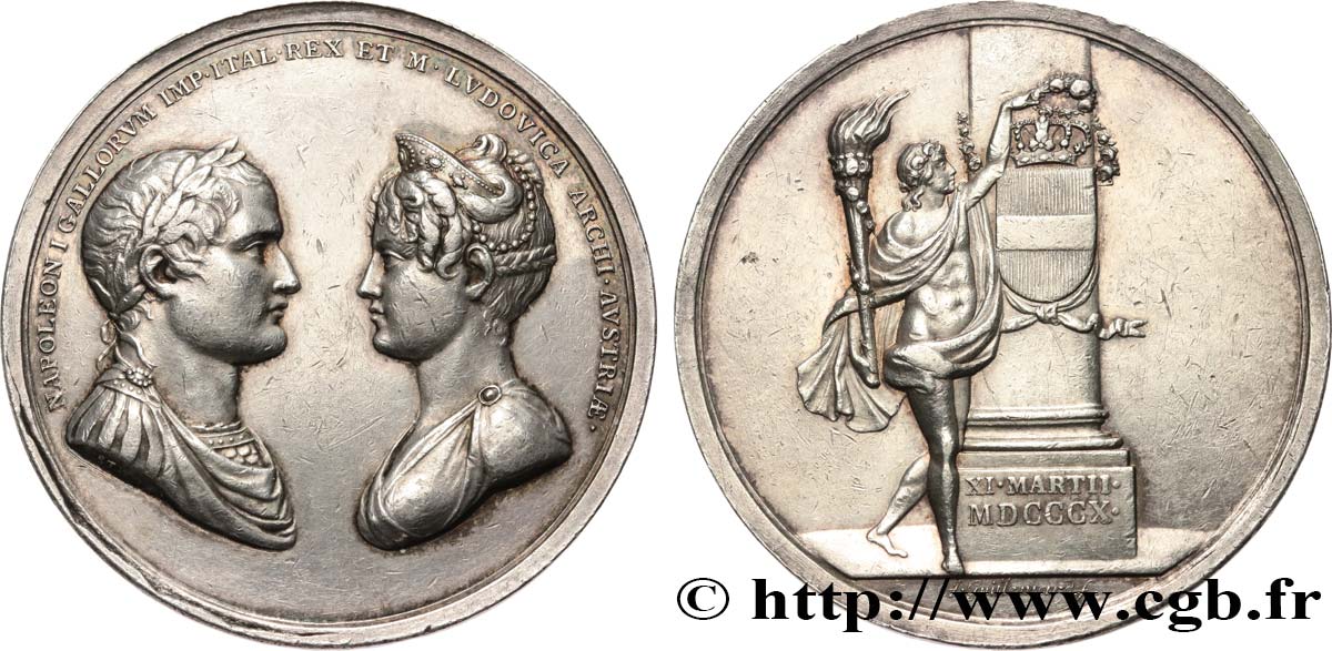 NAPOLEON S EMPIRE Médaille, Mariage Napoléon Ier et Marie Louise XF