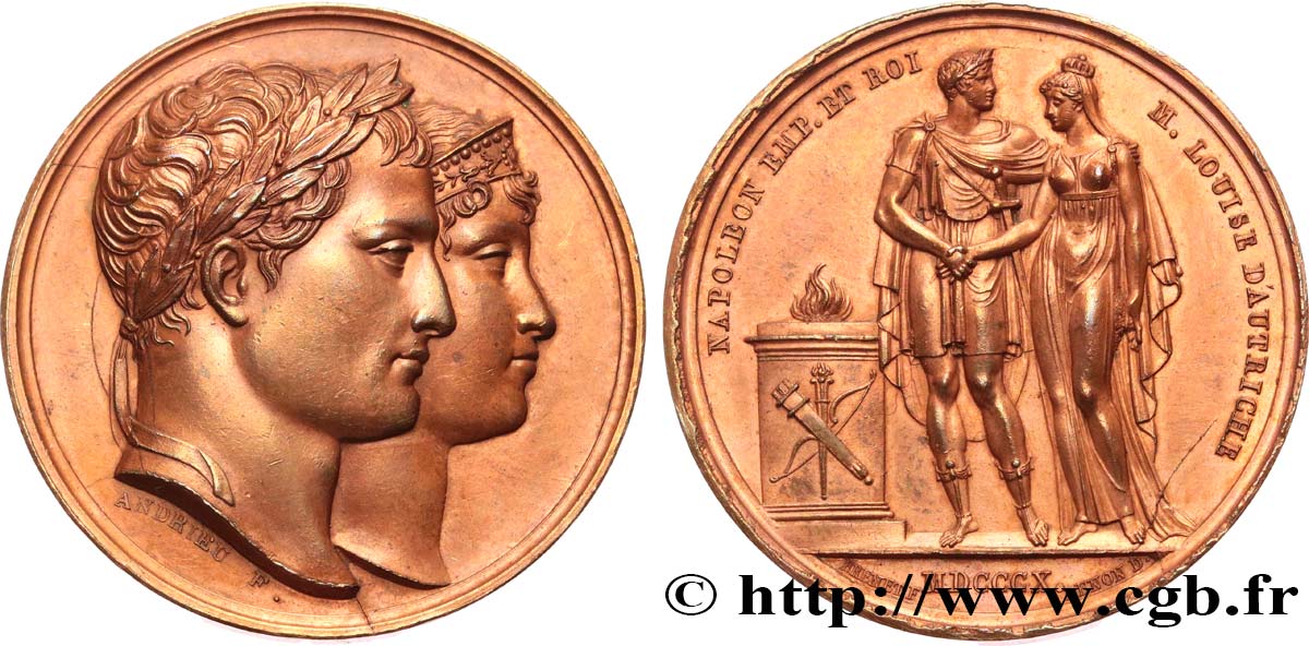 PREMIER EMPIRE / FIRST FRENCH EMPIRE Médaille, Mariage de Napoléon Ier et de Marie-Louise AU