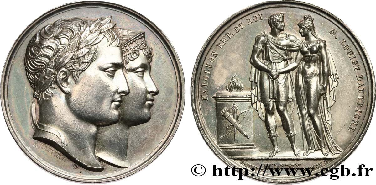 PRIMER IMPERIO Médaille, Mariage de Napoléon Ier et de Marie-Louise MBC+