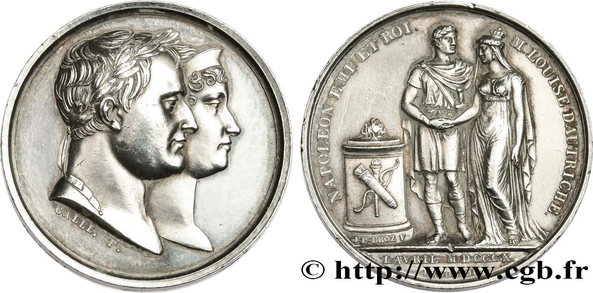 PREMIER EMPIRE Médaille, Mariage de Napoléon Ier et de Marie-Louise TTB+/TTB