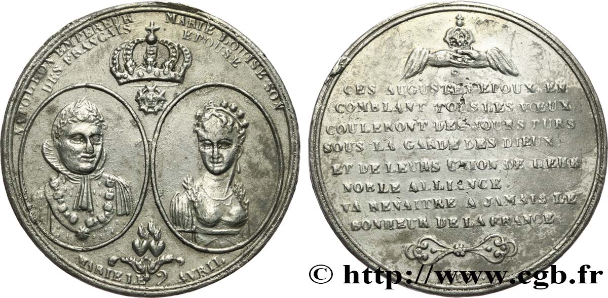 GESCHICHTE FRANKREICHS Médaille, Mariage de Napoléon Ier Marie-Louise SS