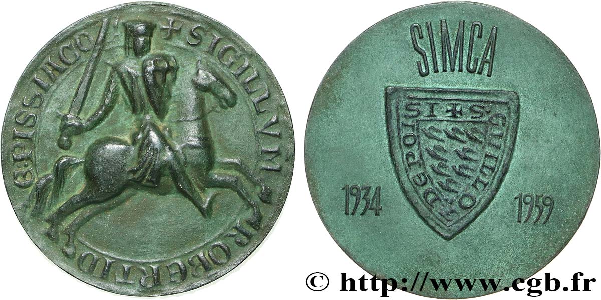 MONUMENTS ET HISTOIRE Médaille, SIMCA, reproduction d’un sceau SUP