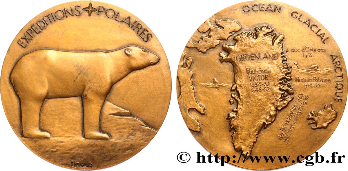 GREENLAND Médaille, Expéditions polaires AU/AU