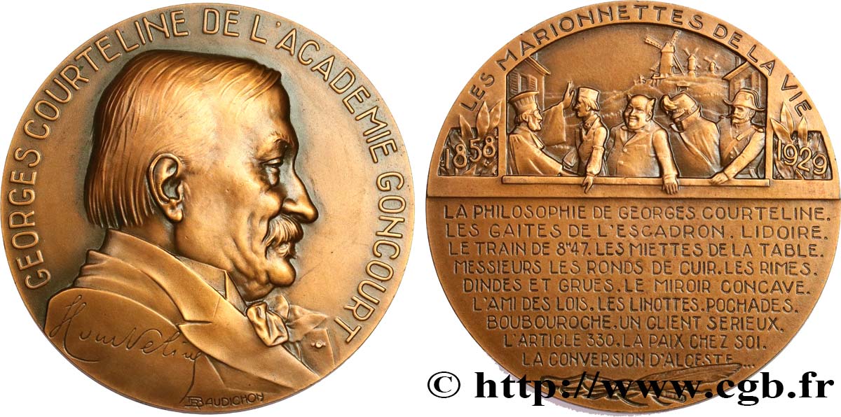 LITTÉRATURE : ÉCRIVAINS/ÉCRIVAINES - POÈTES Médaille, Georges Courteline SUP