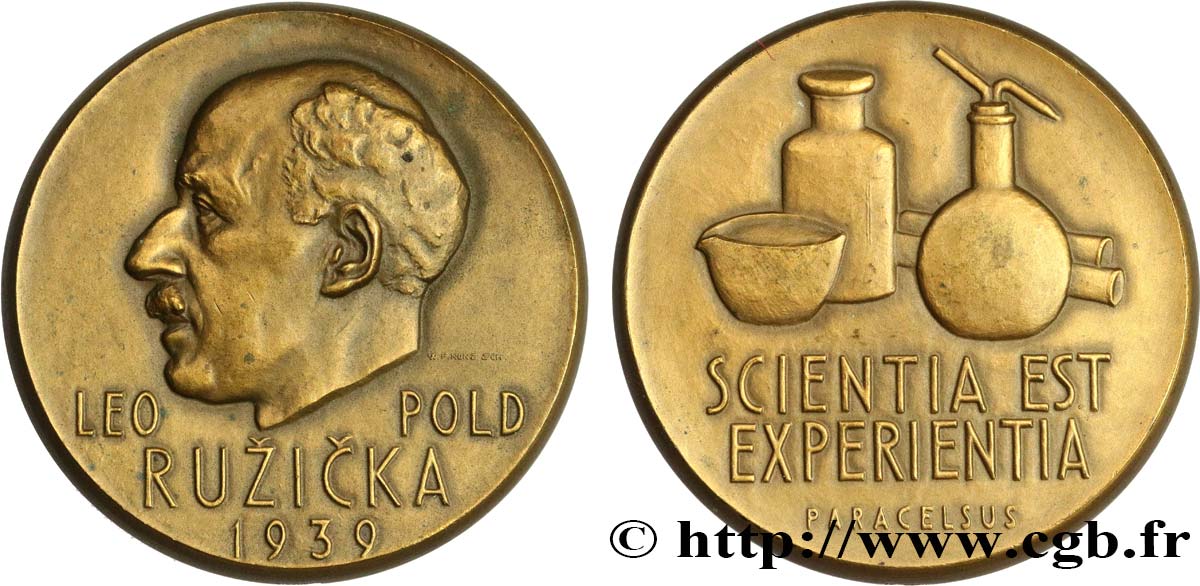 SCIENCES & SCIENTIFIQUES Médaille, Prix nobel, Lavoslav Ružička TTB+