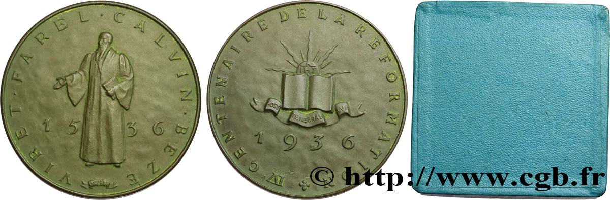 SWITZERLAND - HELVETIC CONFEDERATION Médaille, IVe centenaire de la réformation EBC