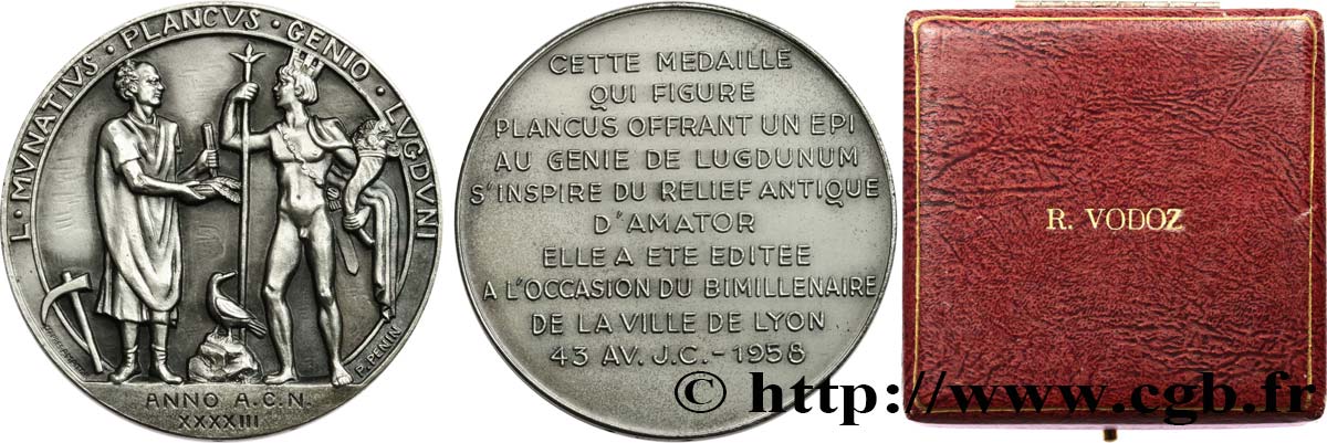 QUINTA REPUBLICA FRANCESA Médaille, Bimillénaire de la ville de Lyon EBC