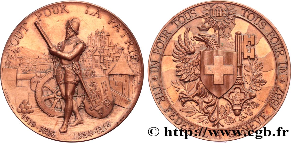 SUISSE Médaille, Tir Fédéral de Genève TTB+