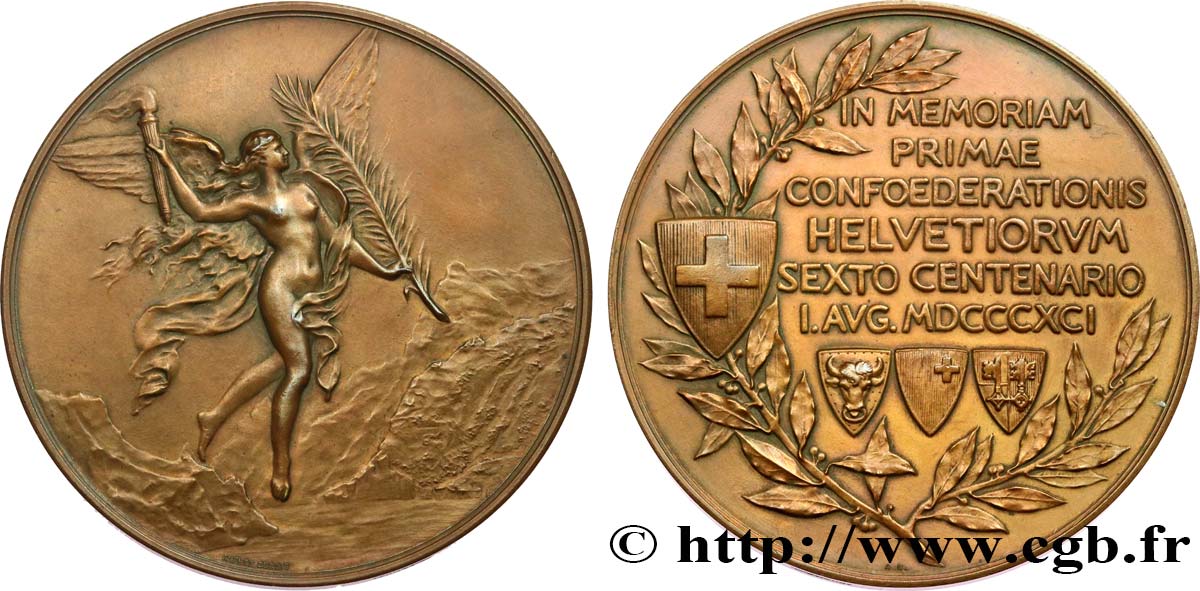 SVIZZERA  Médaille, Sixième centenaire de la Confédération helvétique SPL