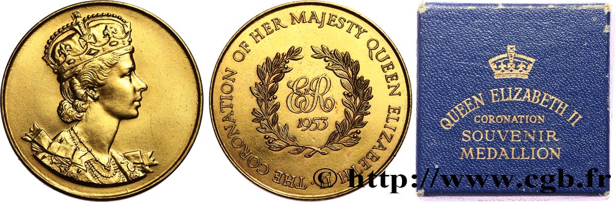 GRAN BRETAÑA - ISABEL II Médaille, Couronnement de la reine Élizabeth II EBC