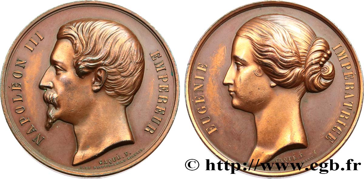 SECOND EMPIRE Médaille, Couple impérial TTB