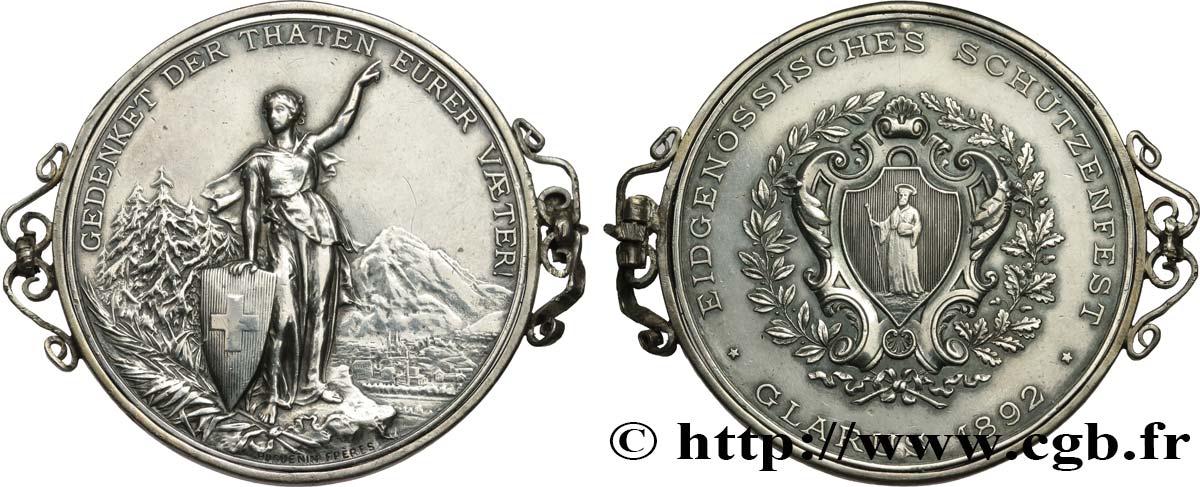 SUISSE Médaille, Festival de tir de Glaris TTB