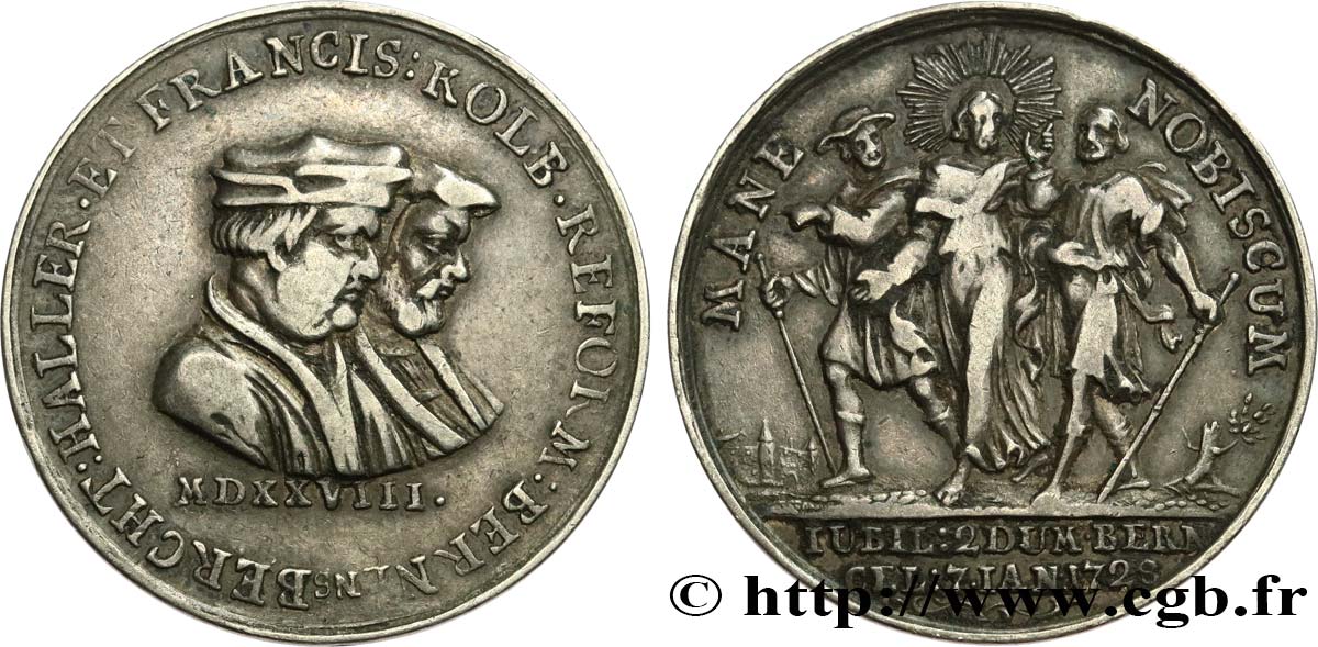 SUISSE - RÉPUBLIQUE DE BERNE Médaille, 200e anniversaire de la réforme TTB
