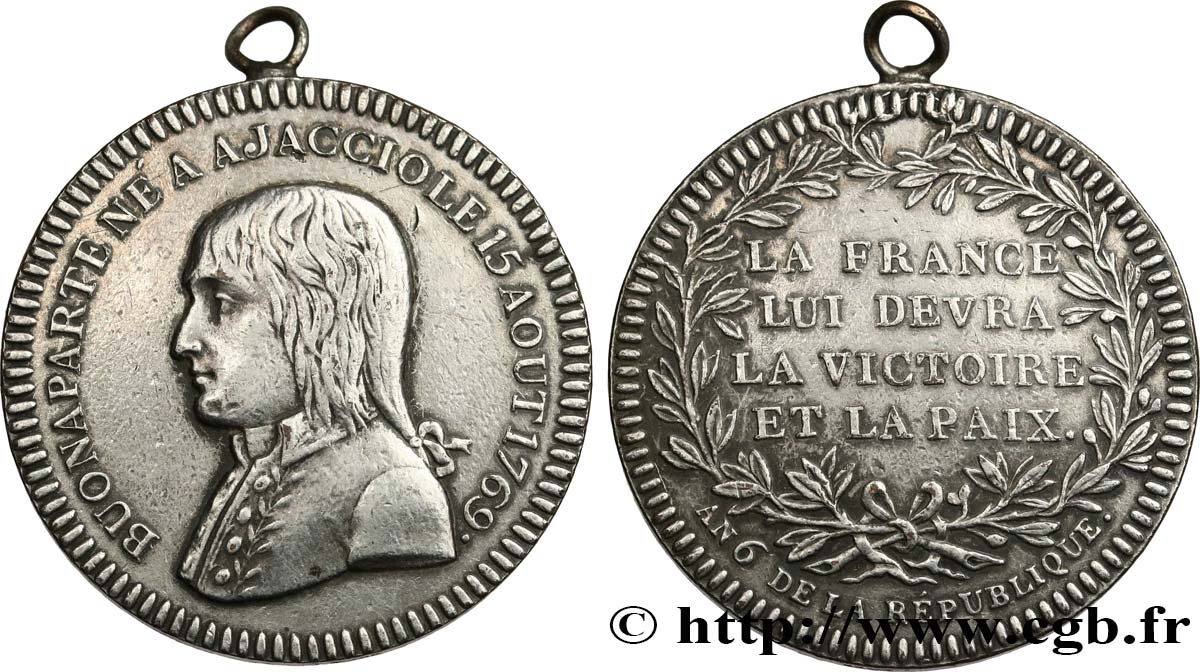 DIRECTOIRE Médaille, Bonaparte au module du décime TTB