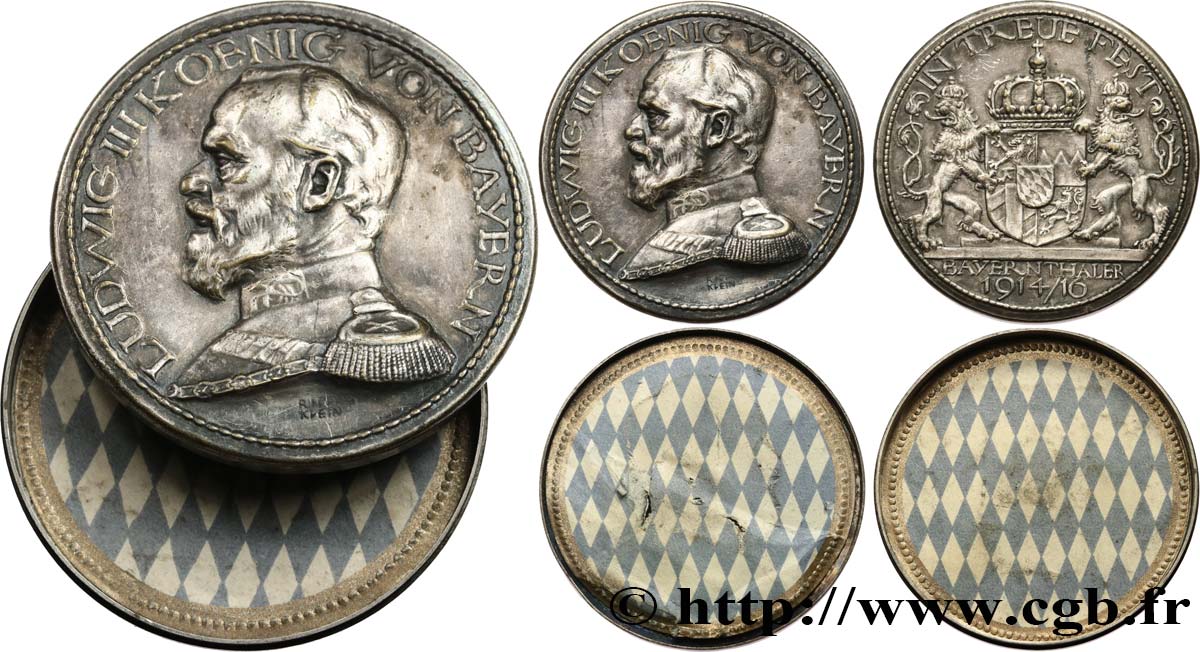 GERMANY - KINGDOM OF BAVARIA - LUDWIG III Boîte, Bayern Thaler XF