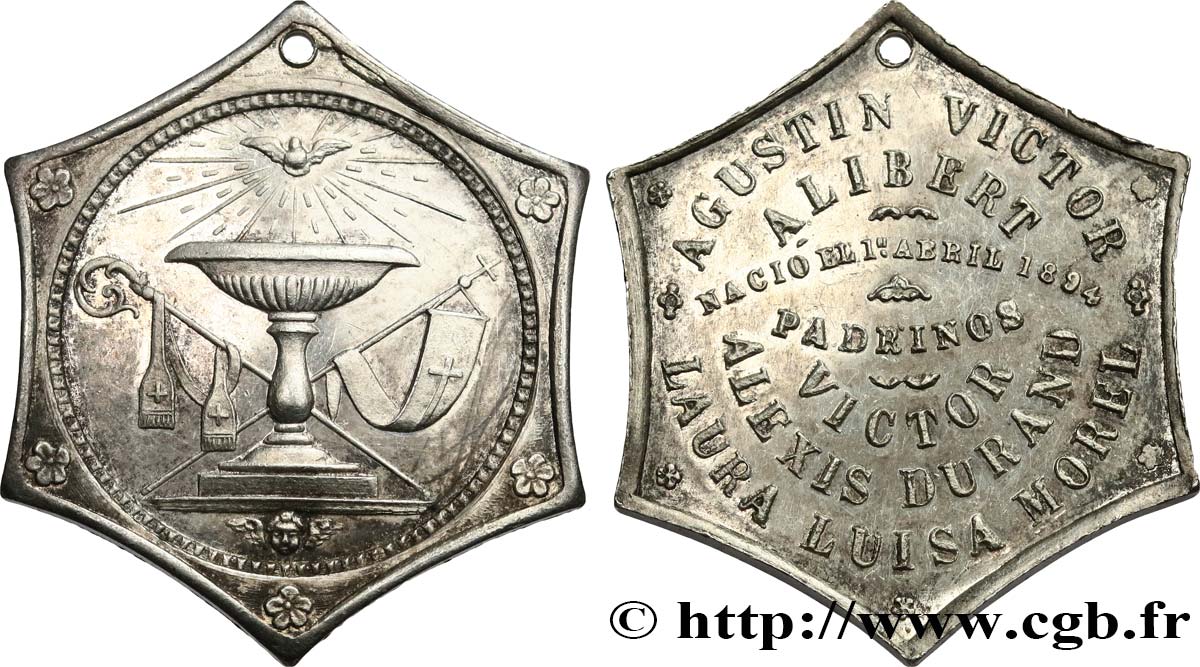 RELIGIOUS MEDALS Médaille de baptême AU