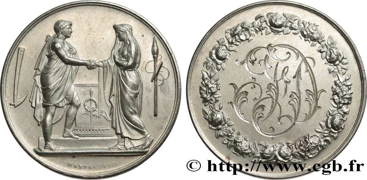 AMOUR ET MARIAGE Médaille de mariage, Couple antique MBC