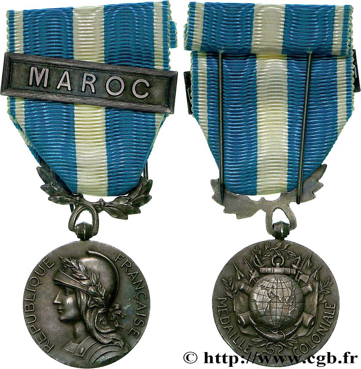 TERCERA REPUBLICA FRANCESA Médaille coloniale, MAROC MBC+