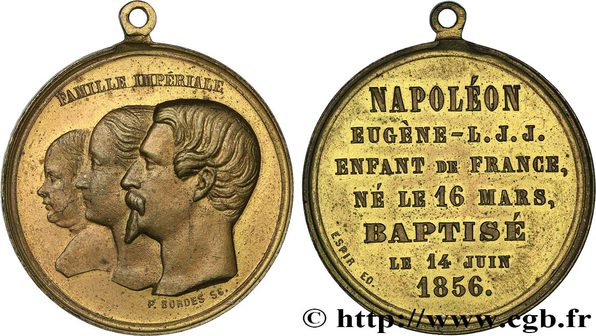 SECONDO IMPERO FRANCESE Médaille, Baptême du prince q.SPL