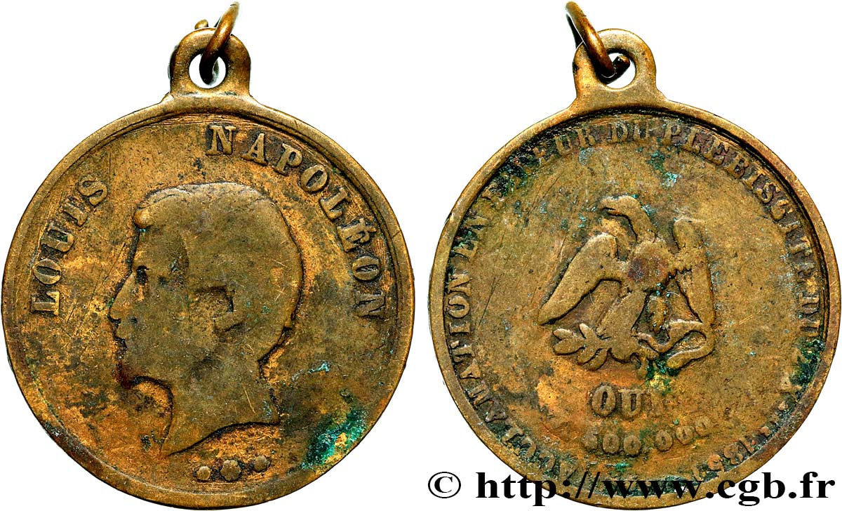ZWEITES KAISERREICH Médaille, Acclamation du plébiscite fS
