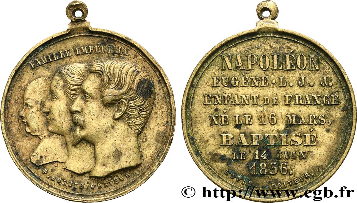 SECONDO IMPERO FRANCESE Médaille, Baptême du prince BB