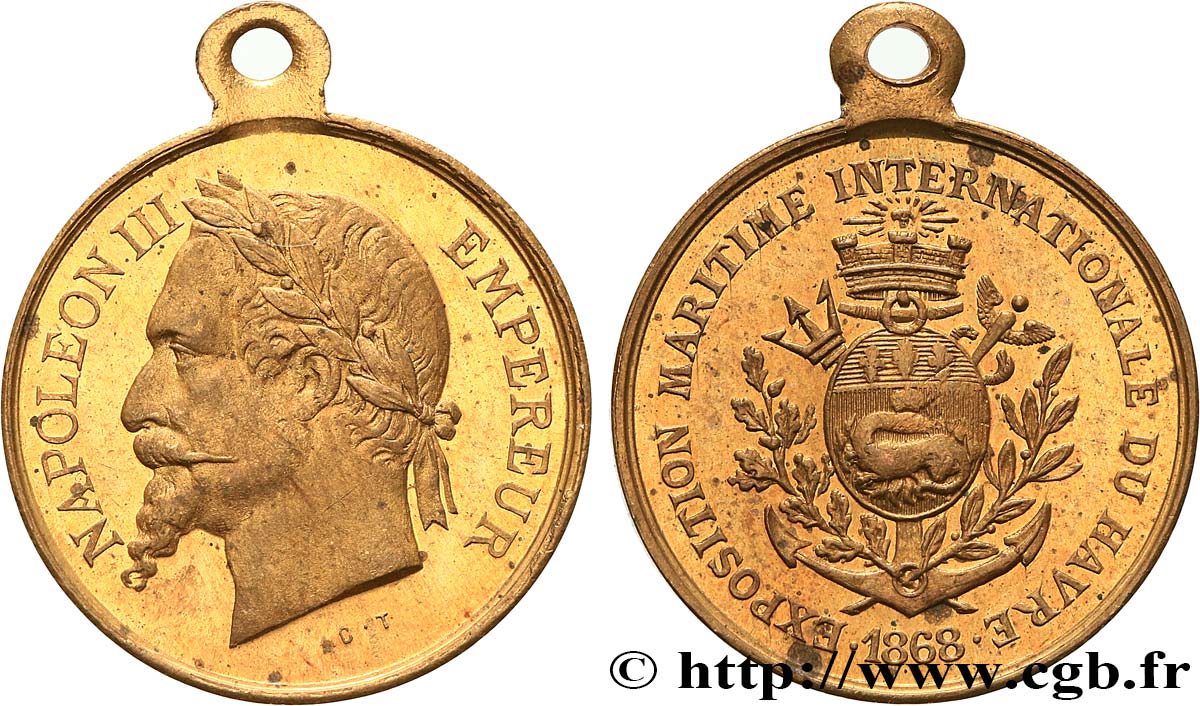 SECOND EMPIRE Médaillette, Exposition maritime internationale du Havre TTB+