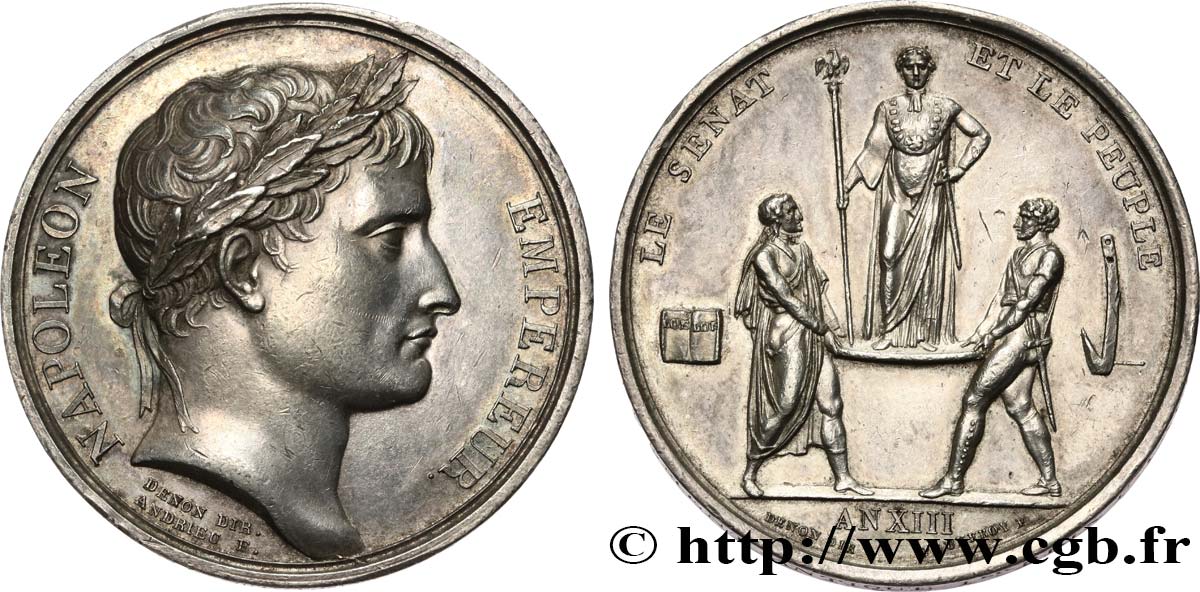 NAPOLEON S EMPIRE Médaille de récompense, Sacre de l empereur AU/XF