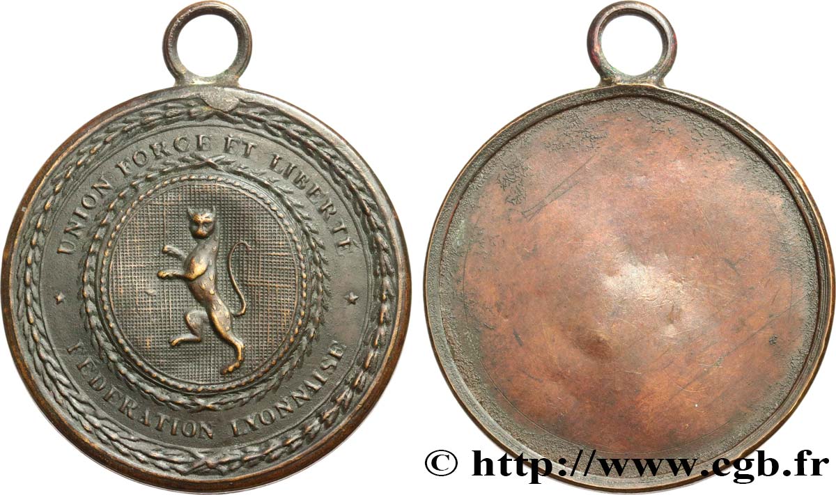 LYON ET DU LYONNAIS (JETONS ET MÉDAILLES DE...) Médaille, Fédération lyonnaise TTB