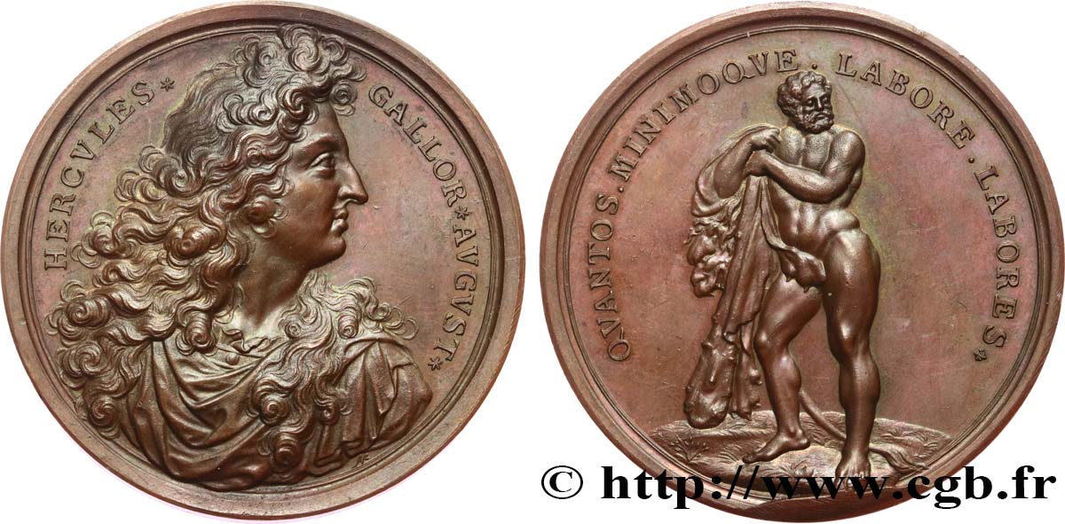 LOUIS XIV  THE SUN KING  Médaille, Hercule AU