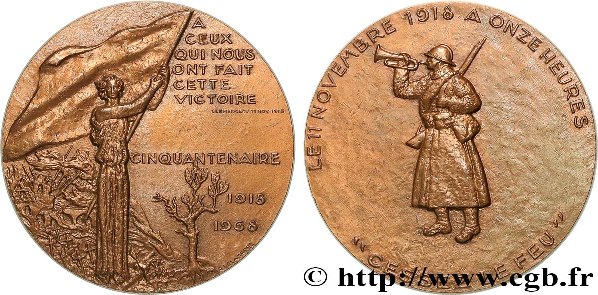 FUNFTE FRANZOSISCHE REPUBLIK Médaille, Cinquantenaire de la victoire VZ