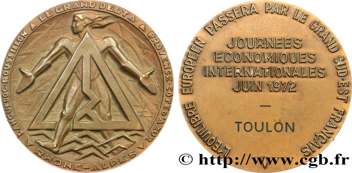 CINQUIÈME RÉPUBLIQUE Médaille, Journées économiques internationales TTB+