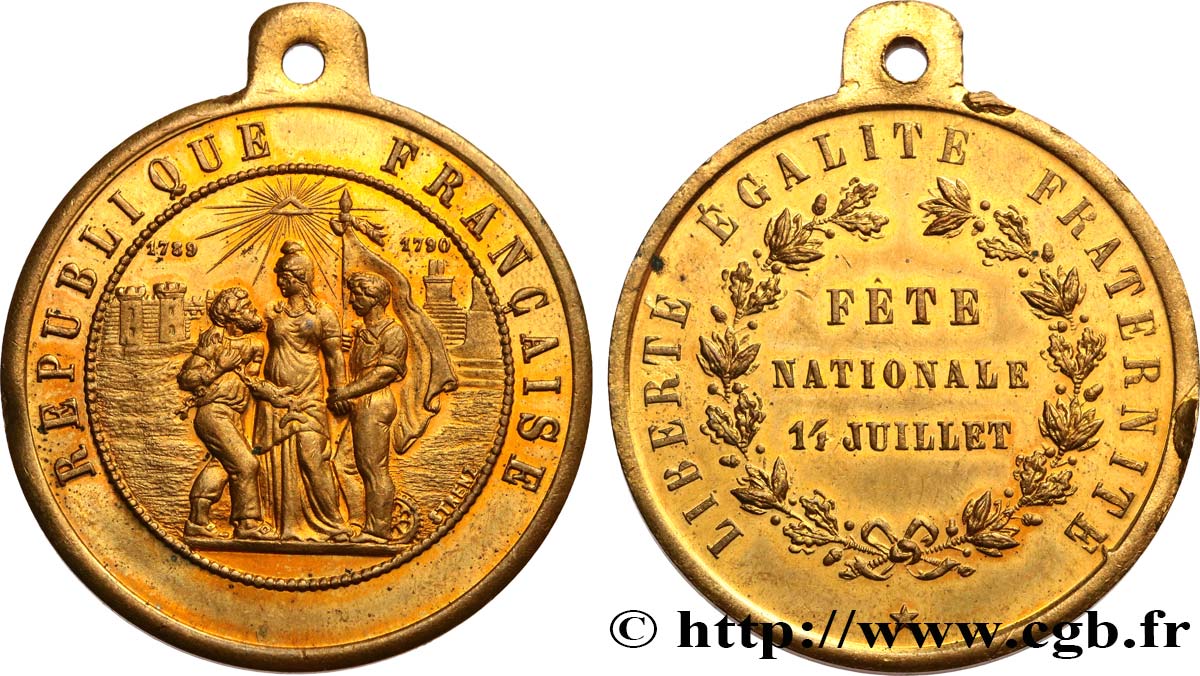 DEUXIÈME RÉPUBLIQUE Médaille, Fête Nationale EBC