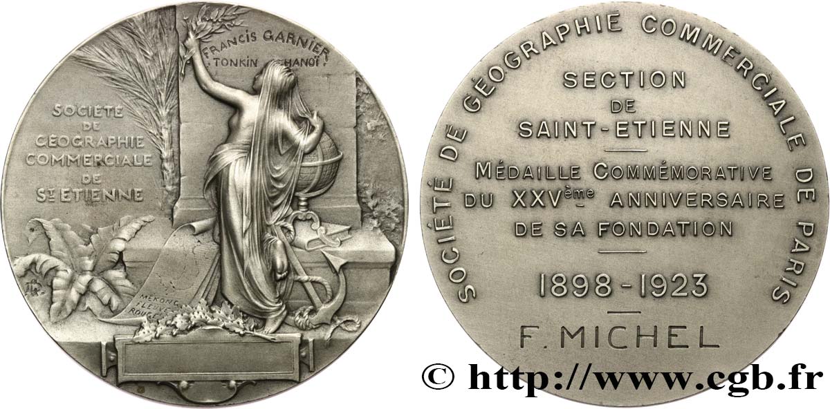 DRITTE FRANZOSISCHE REPUBLIK Médaille, 25e anniversaire de la fondation de la section de St-Etienne VZ