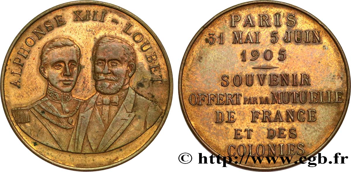 III REPUBLIC Médaillette, Souvenir offert par la mutuelle de France et des Colonies XF/AU